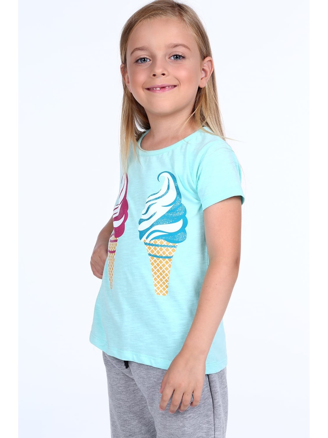 T-Shirt mit Applikation mint NDZ8171 – Online-Shop – Boutique